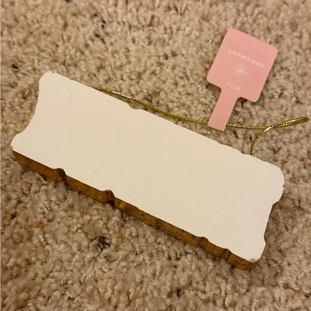 Target Gold and White 'Merry' Ornament